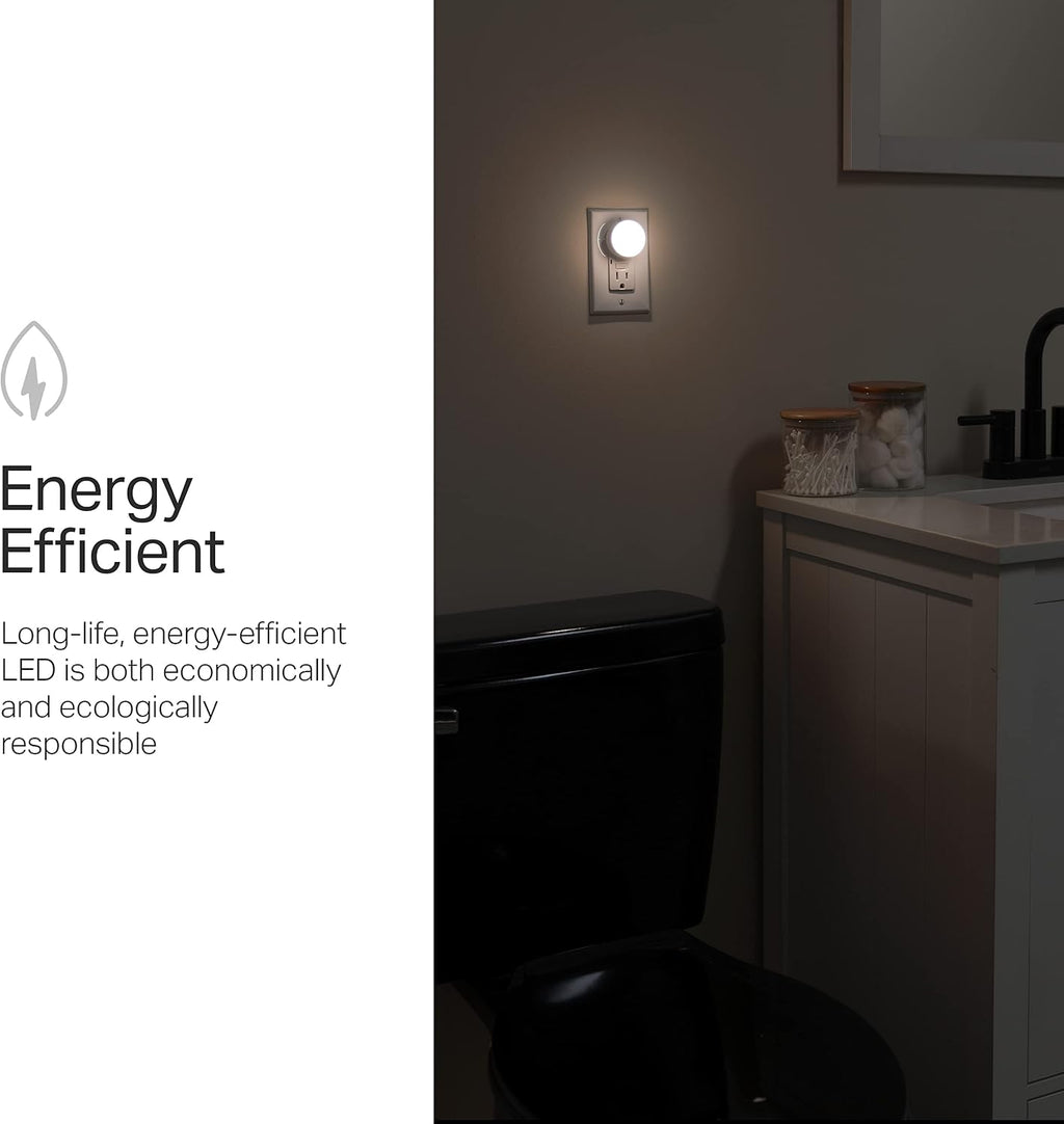 Mini LED Night Light, Plug-In, Dusk to Dawn Sensor, Warm White, Compact, UL-Certified, Ideal for Bedroom, Bathroom, Nursery, Hallway, Kitchen, 45176, 1 Pack, 6 Count | Warm White 3000K Light, Night Lights Plug Into Wall for Bedroom, Bathroom, and Nursery, - view 5