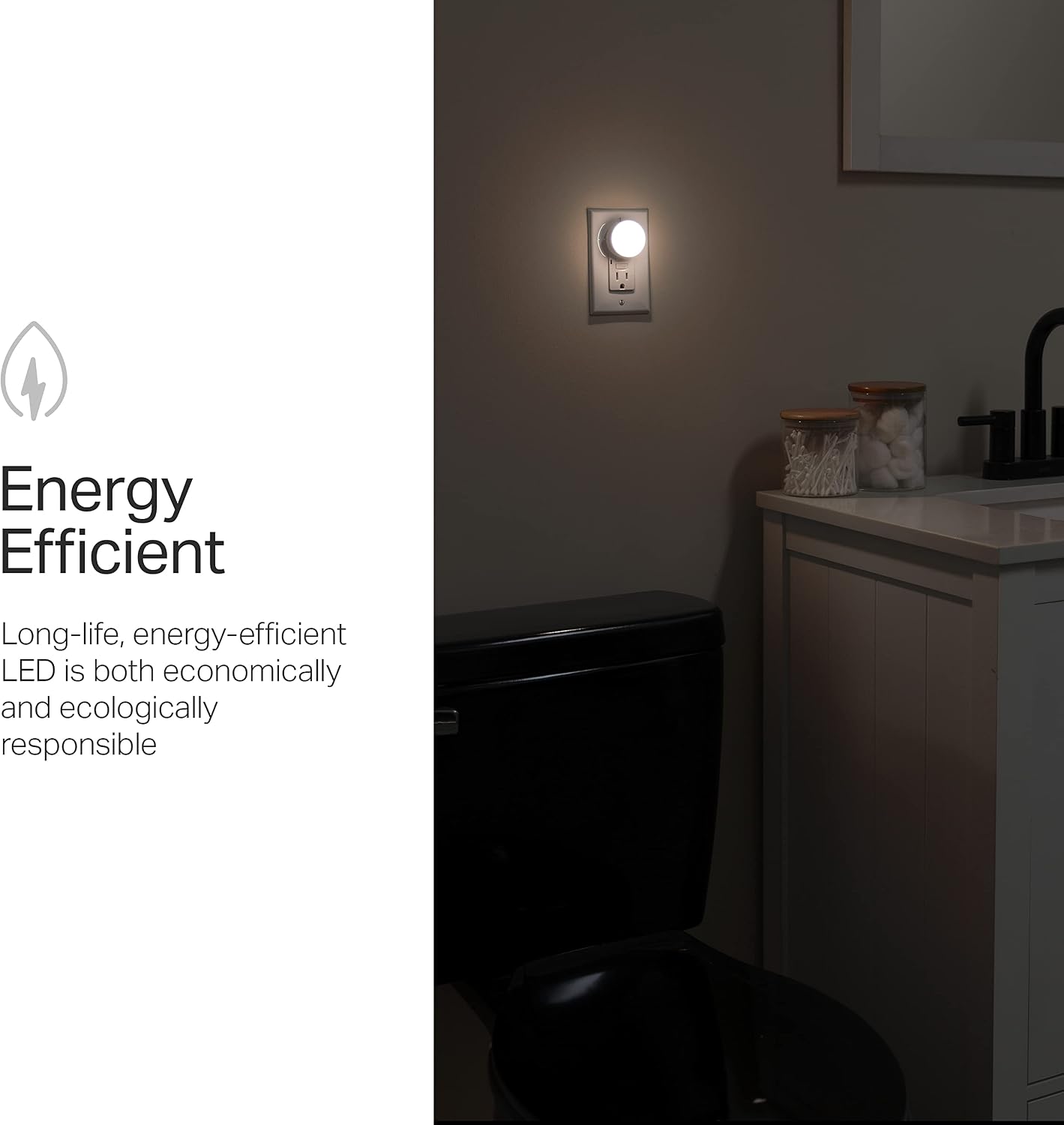 Mini LED Night Light, Plug-In, Dusk to Dawn Sensor, Warm White, Compact, UL-Certified, Ideal for Bedroom, Bathroom, Nursery, Hallway, Kitchen, 45176, 1 Pack, 6 Count | Warm White 3000K Light, Night Lights Plug Into Wall for Bedroom, Bathroom, and Nursery, - view 5