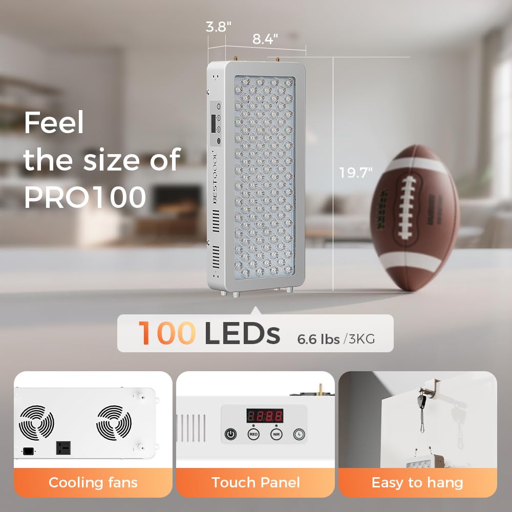 Red light therapy panel, 4 wavelengths infrared for body, 160W | 100 LEDs elite grade dual chip red and infrared light therapy, high power infrared light therapy lamp, modular design - view 6
