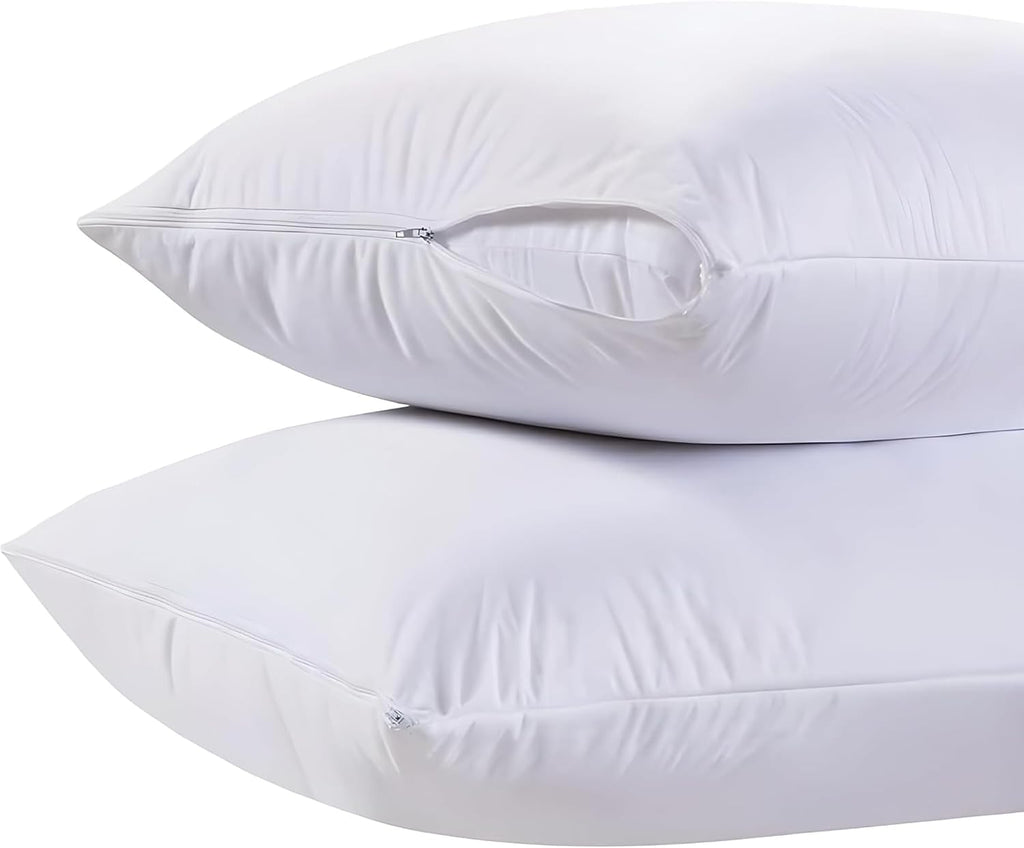 King Pillow Covers with Zipper 2 Pack - 20 x 36 Ultra-Soft, Cozy and Noiseless King Pillow Protector, 200 Thread Count, Fade-Resistant Pillow Shams