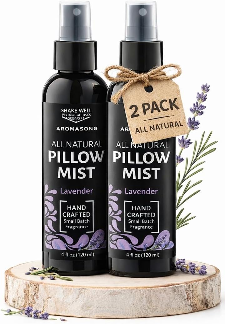 Lavender Spray for Sleep Pillow | 2-Pack | All Natural Calming Linen & Bedtime Sleep Mist for Deep Sleep - Pillow Spray for Sleeping Aromatherapy with Botanical Essential Oils for Relaxing