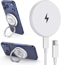 2 in 1 magnetic wireless charger pad & stand for iPhone 12-17 (all series) with 6.6ft USB-C woven charging cable