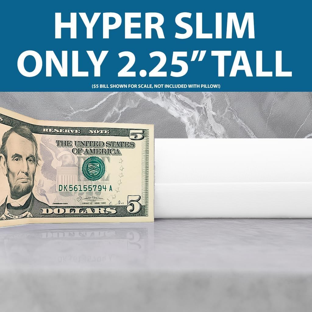 Hyper Slim Gel Memory Foam Pillow for Stomach and Back Sleepers - Thin, Flat Design for Cervical Neck Alignment and Deeper Sleep (2.25-Inches Height, King Size) - view 4