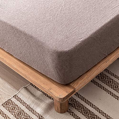Queen Fitted Sheet Fits Up to 15" Deep Pocket, Solid Brown Coffee - view 3