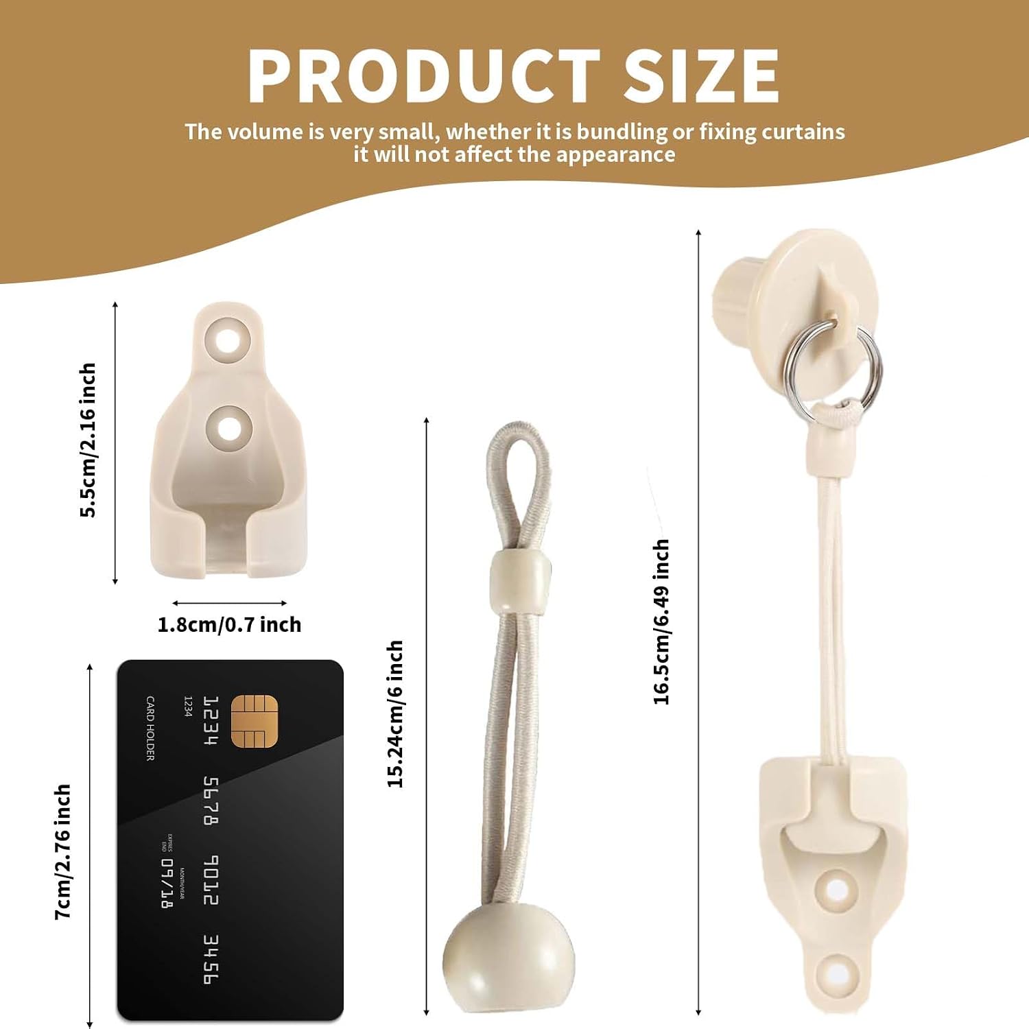 2 pack bungee kit end caps replacement parts | beige 2 pack bungee kit with end caps for outdoor roller shades. Replacement parts for indoor and outdoor use - view 3