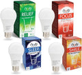 Wellness Lighting Starter Kit, Set of 4 Wellness Light Bulbs, LED Light Therapy for Mood, Migraine Relief, Focus, & Sleep Enhancement, A19, E26, Energy Efficient (4-Pack)