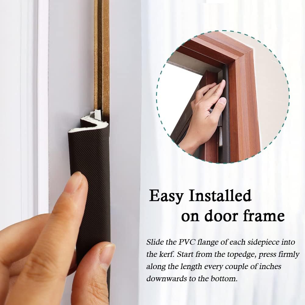 Kerf Weather Stripping for Door Seal Strip, 26 Ft, Brown | Q Foam Door Weatherstrip Seal, Front Door Seal Strip for Door Frame with Slot Card, Slot Installation, Easy Cut to Size - view 4