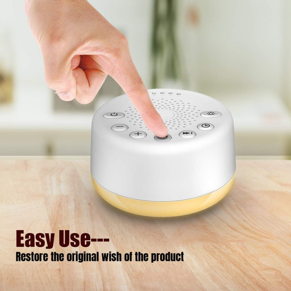 Sound Machine White Noise Machine with 25 Soothing Sounds and Night Lights with Memory Function 32 Levels of Volume and 5 Sleep Timer Powered by AC or USB for Sleeping Relaxation (White) - view 7