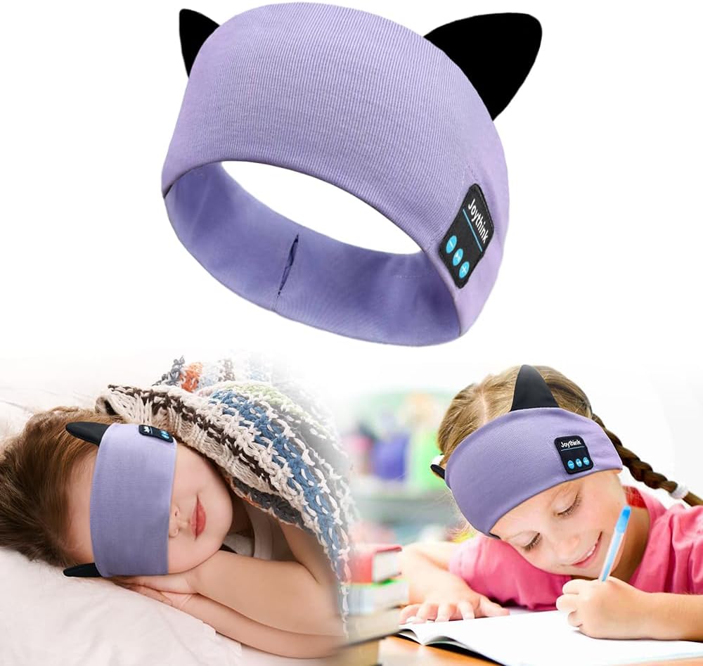 Kids Bluetooth Headband Headphones Sleep Mask Wireless Earphones Built in Thin Speaker Adjustable Sports Headset Sleep Headband for Girls Boys Toddler Children Baby Airplane Travel Study Aqua - view 7
