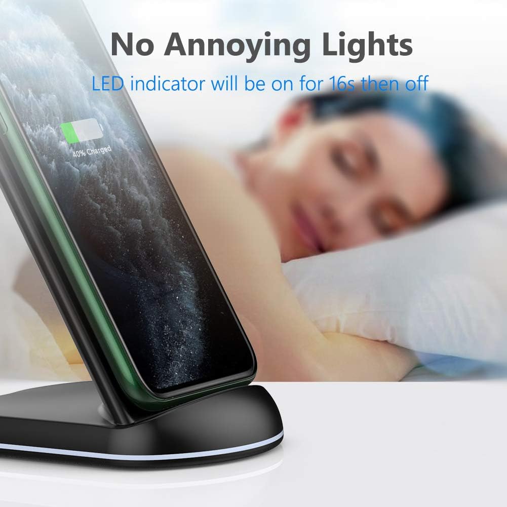 Wireless charger, 10W max wireless charging stand (no AC adapter) | compatible with iPhone 17/17 Pro/17 Pro Max/Air/16e/16/16 Plus/16 Pro Max/15/14/13/SE 2022/12/11/X/8, Galaxy S25/S24/S23/S22 - view 5