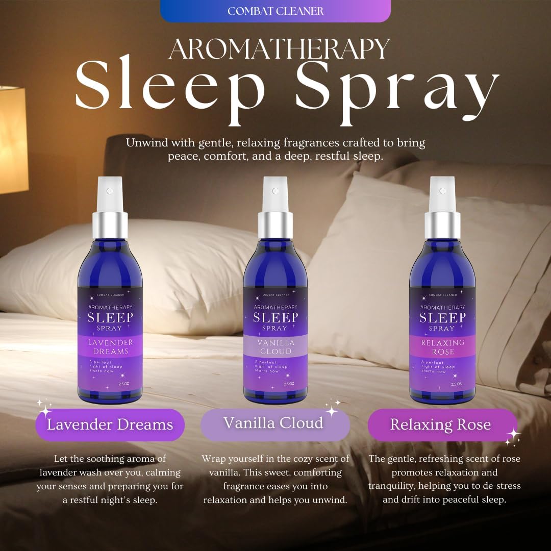 Pillow Sleep Spray Mist for Deep Sleep, Help Stress & Anxiety Relief Aid | Pillow Spray for Sleeping 3Pack, Calming Lavender, Vanilla, Rose Mist, Deep Sleep Bed Pillow Spray - view 3