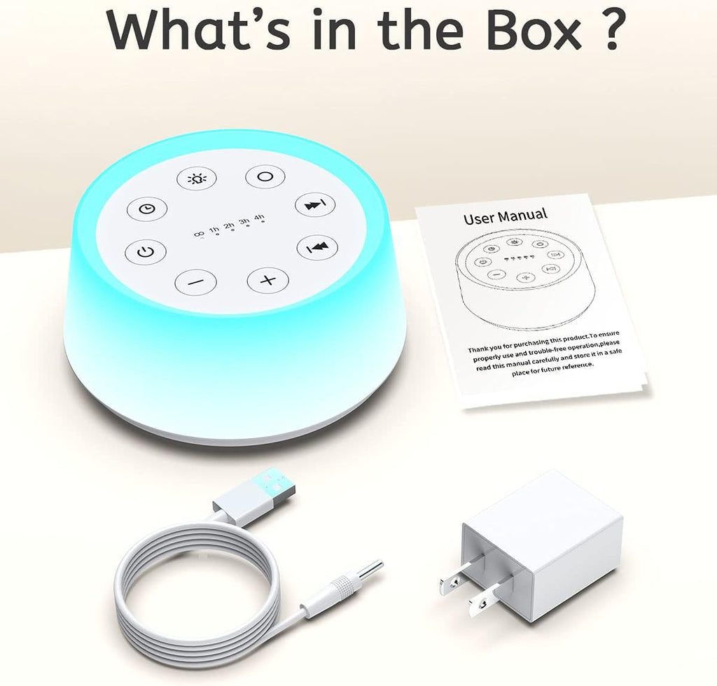 White Noise Machine with 30 Sleep Music 5 Timers 12 Colors Baby Night Light with Memory Function Sound Machine for Sleep Nursery Home Travel(T-White) - view 6