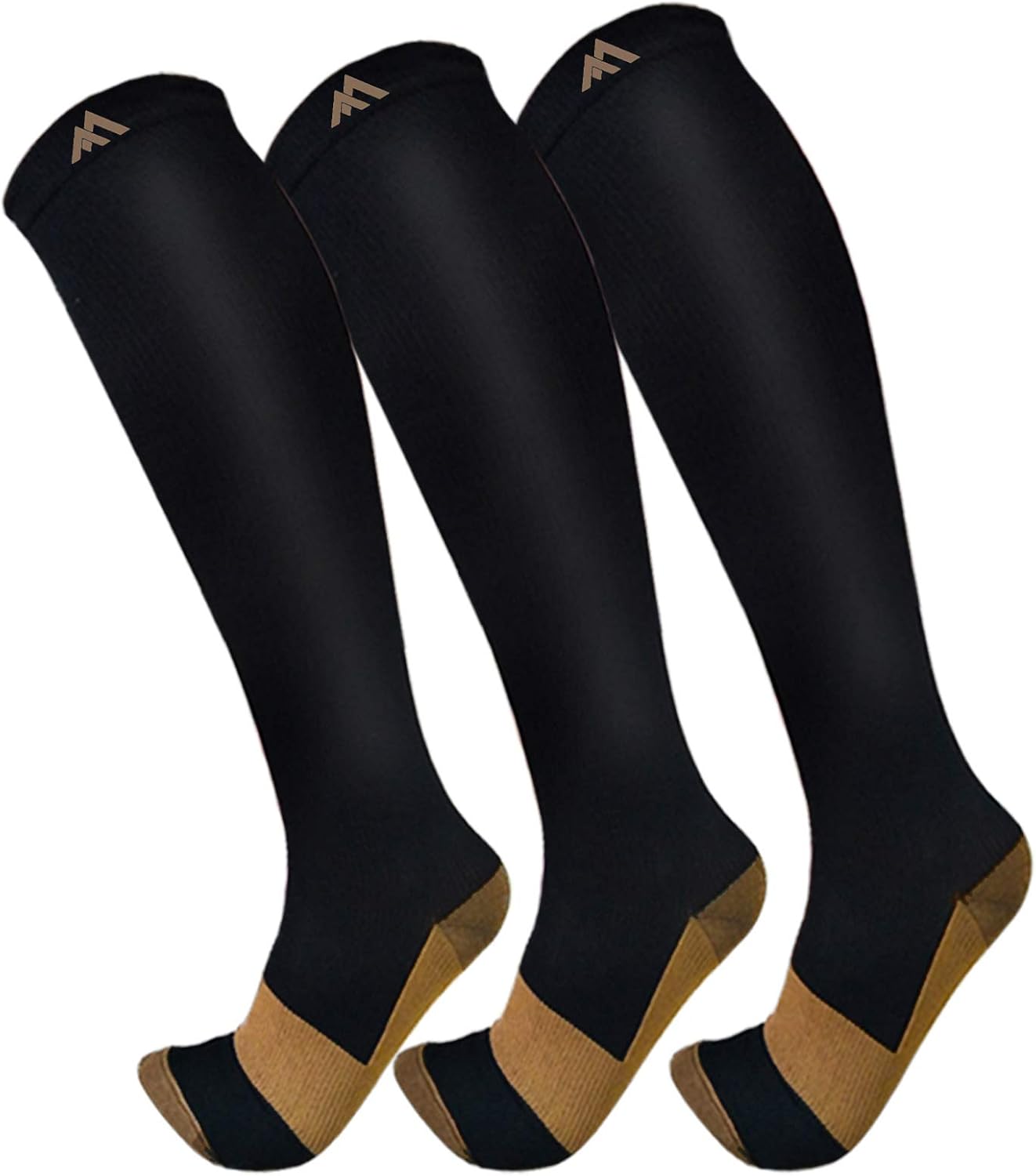 3 pack copper compression socks - compression socks women & men circulation - best for medical, running, athletic