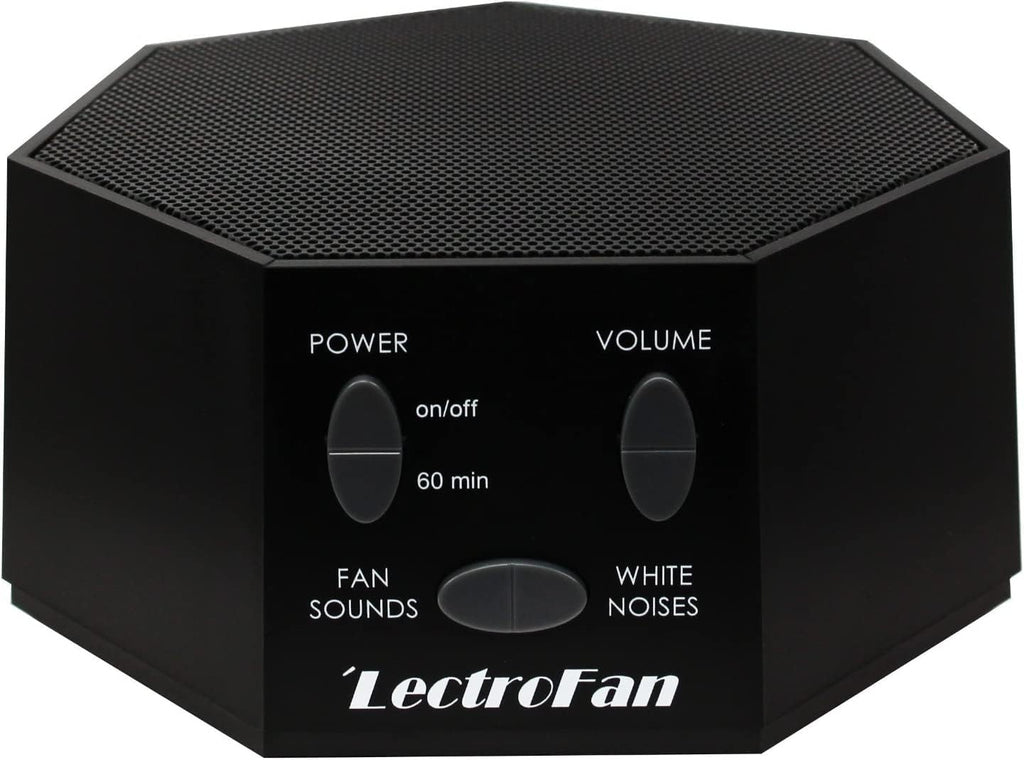 Soothing sound machine for sleep - built-in sleep timer - compact design - non-looping sounds - speech privacy - black