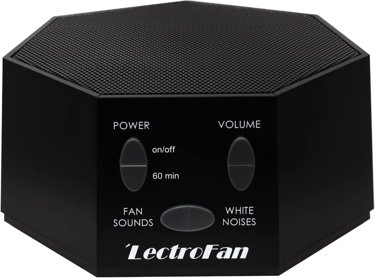 Soothing sound machine for sleep - built-in sleep timer - compact design - non-looping sounds - speech privacy - black