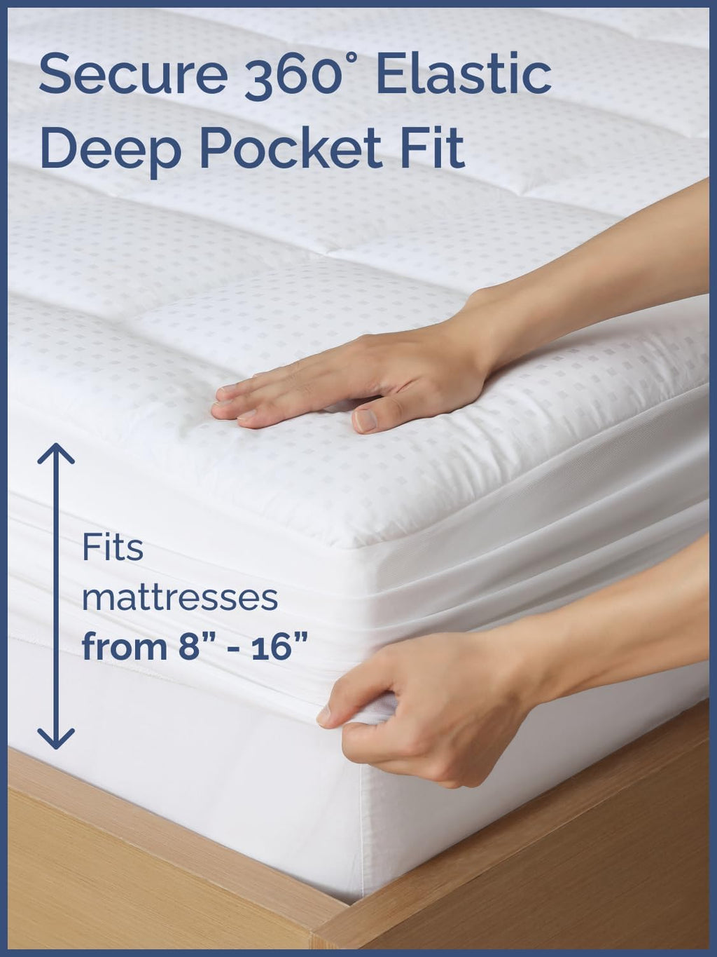 Extra Thick Quilted Fitted Mattress Pad Protector Queen Size - White | Elastic Fitted Mattress Topper & Cover, Breathable, Soft, Thick Plush Pillow-Top with 8-16 Inch Deep Pockets, Washable, Comfy - view 4