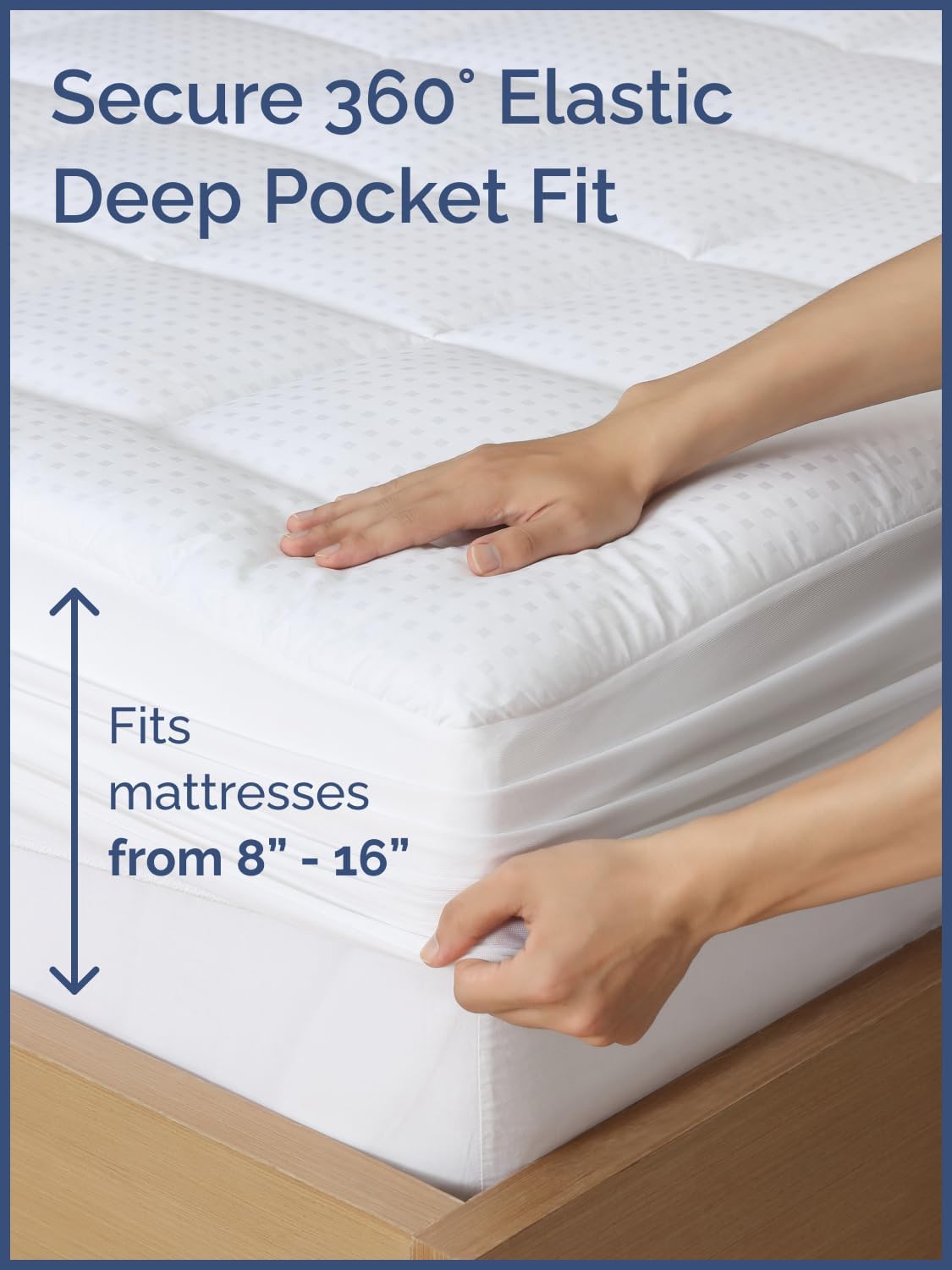 Extra Thick Quilted Fitted Mattress Pad Protector Queen Size - White | Elastic Fitted Mattress Topper & Cover, Breathable, Soft, Thick Plush Pillow-Top with 8-16 Inch Deep Pockets, Washable, Comfy - view 4