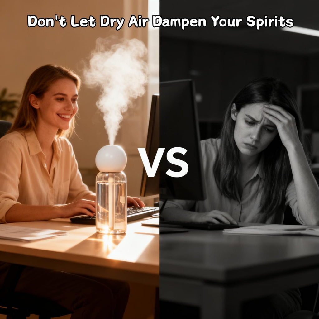 Small Humidifier for Bedroom - Portable Mini Cool Mist Humidifier for Desk, Car & Travel, 220ml Compact Humidifier for Plants Indoor, Quiet Operation, Auto Shut-Off, Adjustable Mist Modes - view 3