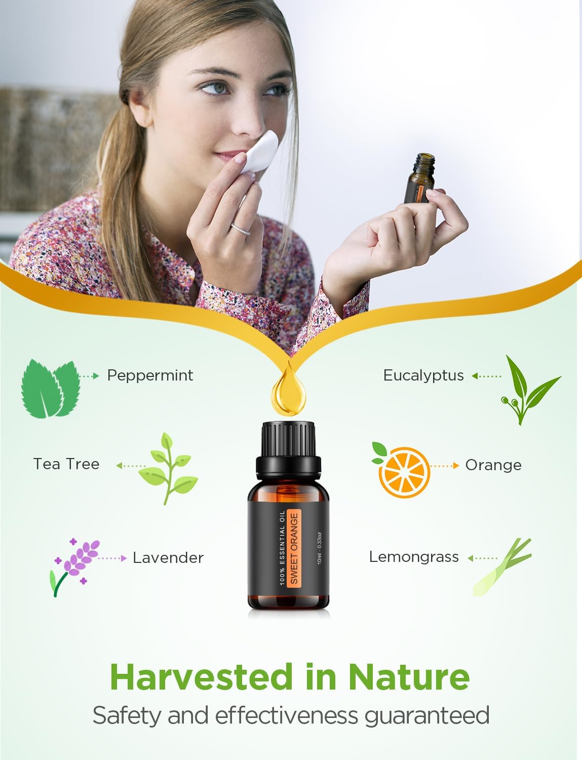 100ml Essential Oil Diffuser for Home with 6 Oils Gift Set, Brown | Gift Set, Essential Oils, Aromatherapy, Automatic Shut-Off, Portable, Quiet, Run up to 8hrs, Cool Mist Humidifier, Large Room - view 4
