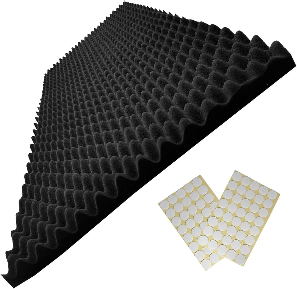 48"X 24"X 2" egg crate foam panel, black sound proof foam panels, acoustic foam, noise cancelling foam studio foam panel, sound panels noise reducing for walls（1 PCS）