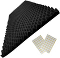 48"X 24"X 2" egg crate foam panel, black sound proof foam panels, acoustic foam, noise cancelling foam studio foam panel, sound panels noise reducing for walls（1 PCS）