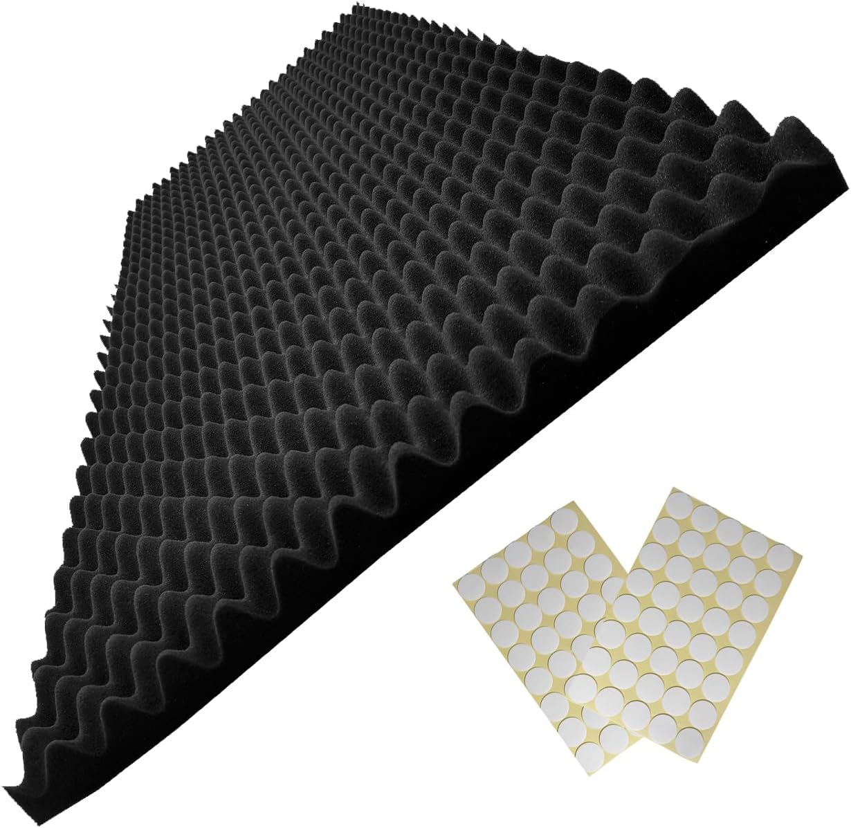 48"X 24"X 2" egg crate foam panel, black sound proof foam panels, acoustic foam, noise cancelling foam studio foam panel, sound panels noise reducing for walls（1 PCS）