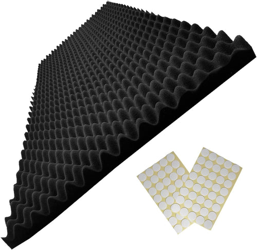 48"X 24"X 2" egg crate foam panel, black sound proof foam panels, acoustic foam, noise cancelling foam studio foam panel, sound panels noise reducing for walls（1 PCS）