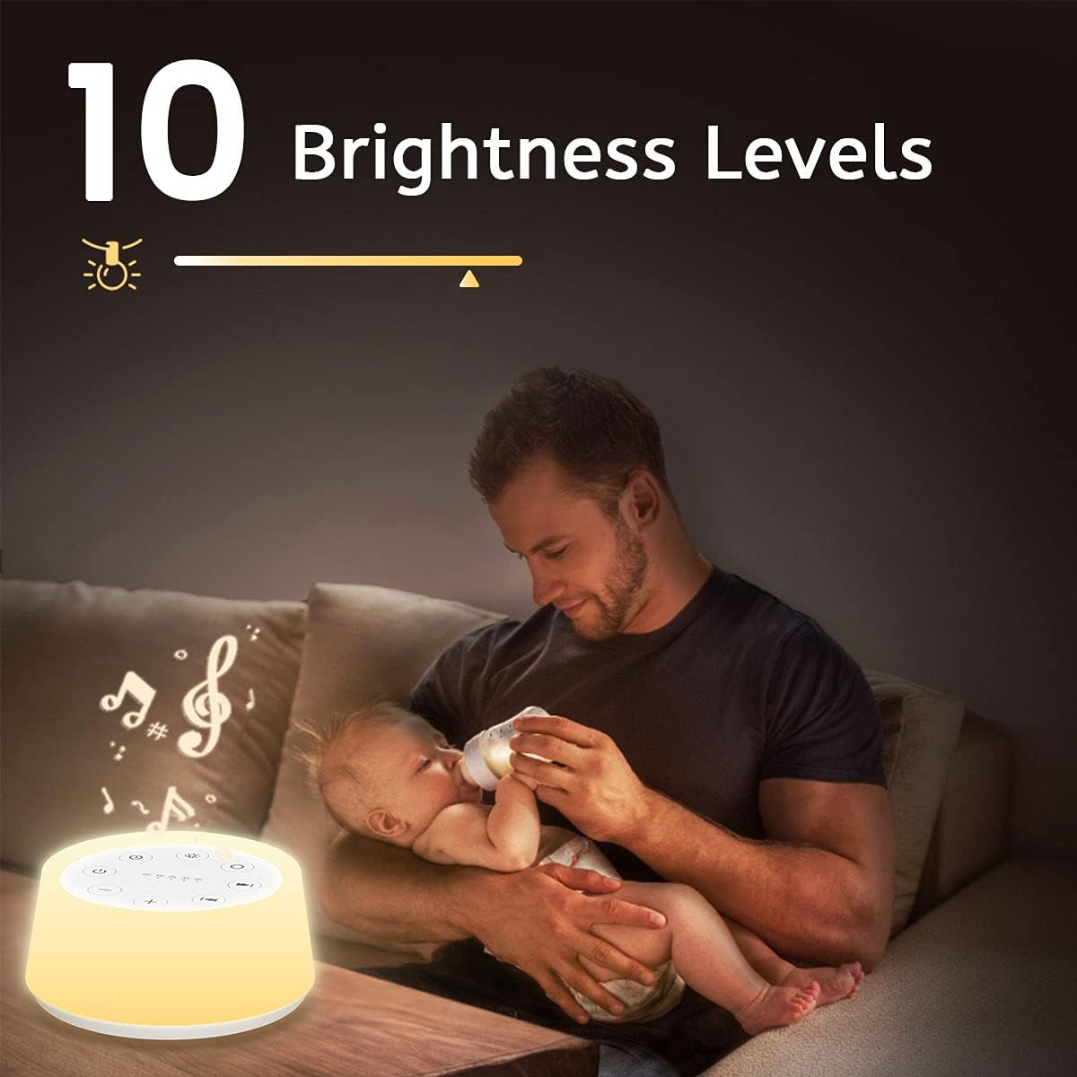 White Noise Machine with 30 Sleep Music 5 Timers 12 Colors Baby Night Light with Memory Function Sound Machine for Sleep Nursery Home Travel(T-White) - view 4