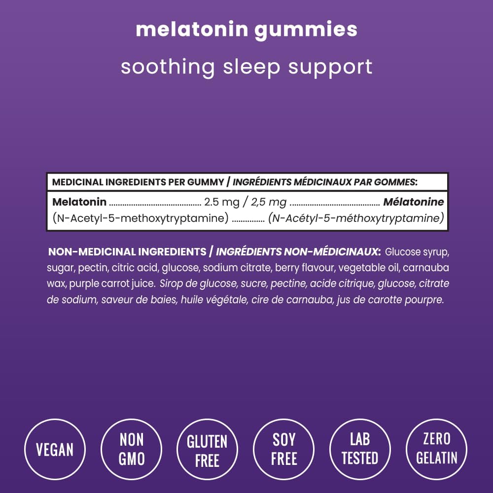 Melatonin gummies for kids & adults, natural sleep aid drug-free, vegan berry flavor kids melatonin gummy supplement, 2.5mg, 5mg or 10mg dose, sleeping pills substitute, 60 count pack of 1 - view 4