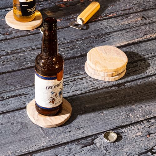 Absorbent Sandstone Coasters for Drinks, Set of 4 - view 5