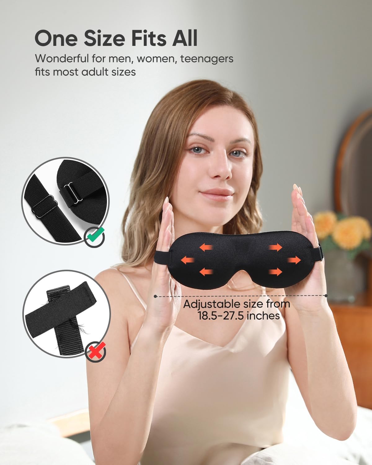 Sleep mask for side sleeper 3 pack, blackout 3D eye mask | zero eye pressure, super lightweight, adjustable, breathable, for men women side/back/stomach sleeping, travel & meditation - view 5