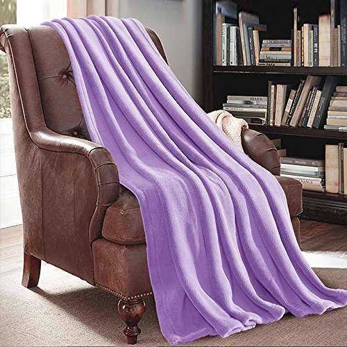 Throw Blanket 50"x60", Soft Plush Fleece Throws for Sofa, Travel, Camping, Airplane - 2 Pack Violet&Teal - view 3