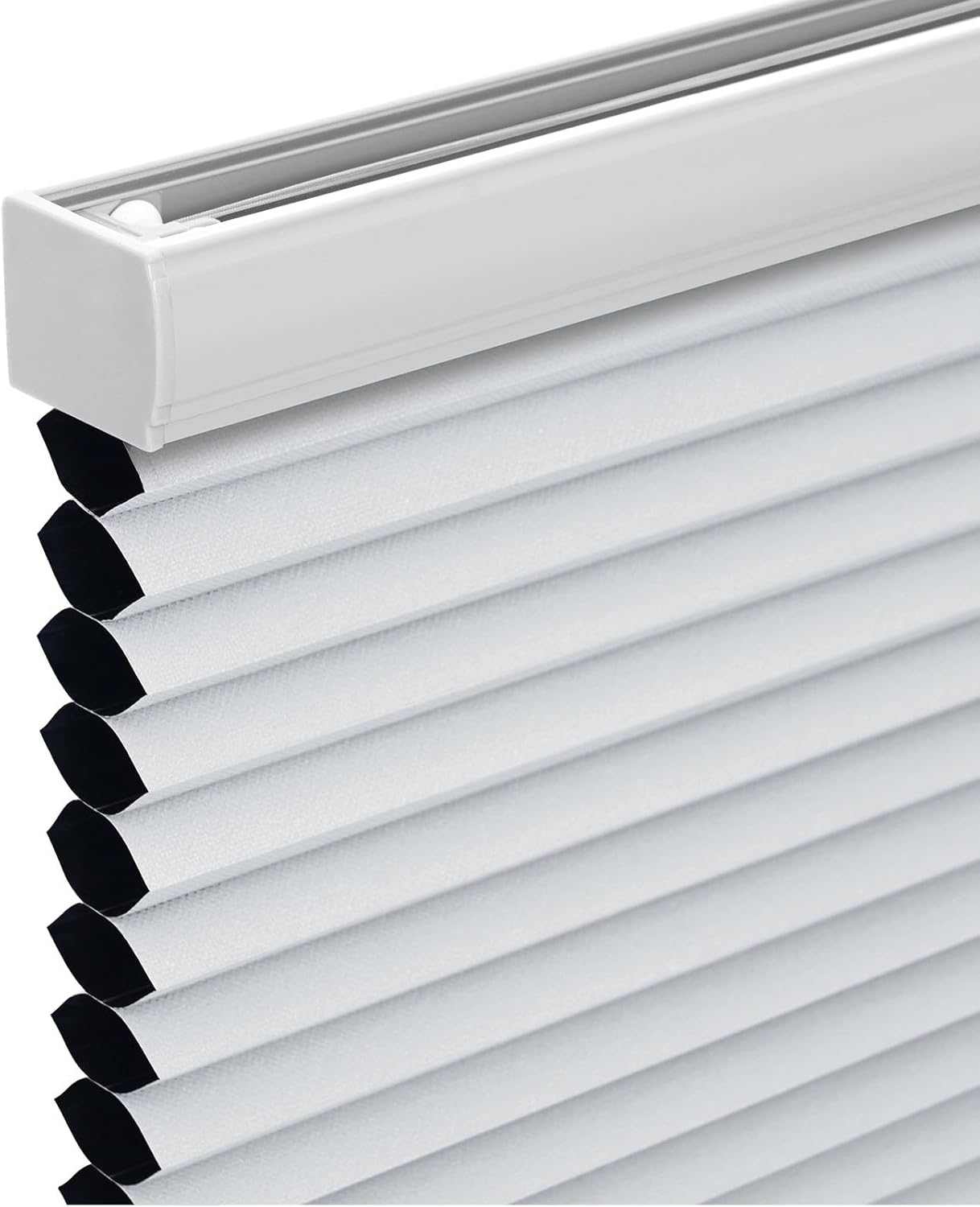 Cordless Cellular Shades,Blackout Honeycomb Shades for Windows,Pull Down Pleated Blinds,Easy to Install for Indoor Windows and French Doors,White(Blackout),34" w x 64" h