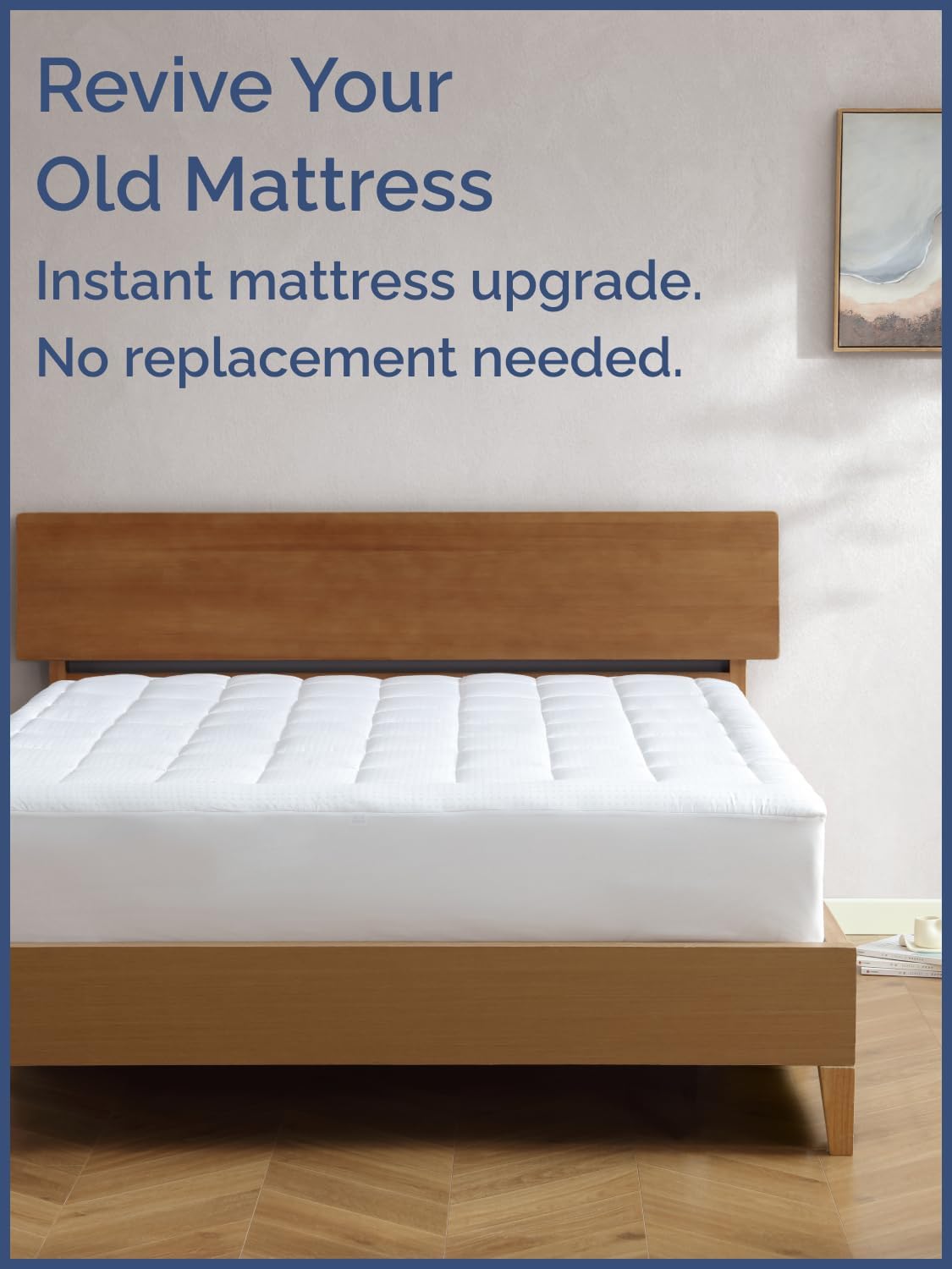Extra Thick Quilted Fitted Mattress Pad Protector Queen Size - White | Elastic Fitted Mattress Topper & Cover, Breathable, Soft, Thick Plush Pillow-Top with 8-16 Inch Deep Pockets, Washable, Comfy - view 6