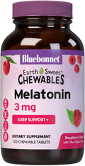 Nutrition melatonin 3 mg fast-acting quick dissolve nighttime relaxation & restful sleep support - sleep aid - gluten-free, vegan - raspberry flavor - 120 chewable tablets
