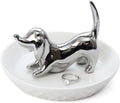 Dog ring holder, ceramic silver jewelry holder, mother's day gifts for dog mom gifts for women Christmas, Valentines