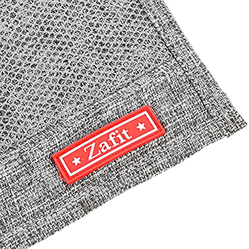 Linen 4 Pockets Bedside Caddy, Bedside Storage Organizer for Magazine, Remotes, Phone (Classic Grey) - view 6