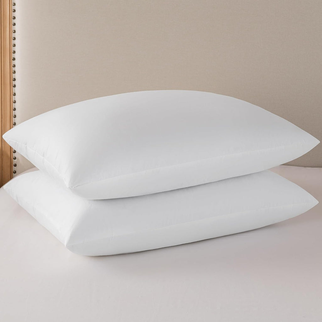 Hotel-Style Queen Size 20x28 Goose Feather & Down Bed Pillow - 100% Odorless Sleep Pillow for Neck Support & Cooling Comfort - 233TC Cotton Cover with Anti-Poke Liner Queen 20x28 inch - view 3