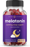 Melatonin gummies for kids & adults, natural sleep aid drug-free, vegan berry flavor kids melatonin gummy supplement, 2.5mg, 5mg or 10mg dose, sleeping pills substitute, 60 count pack of 1
