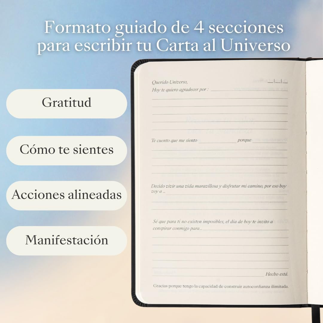 Cartas al Universo daily gratitude journal (with 160 pages) | letters to the universe| gratitude and manifestation journal | thoughtful spiritual gift - Spanish version - view 5