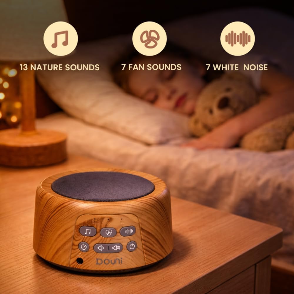 Sleep Sound Machine - White Noise Machine with 27 Soothing Sounds for Sleeping & Relaxation, Timer Settings,Sleep Therapy for Families, Home,Office,Travel.Wood Grain - view 2