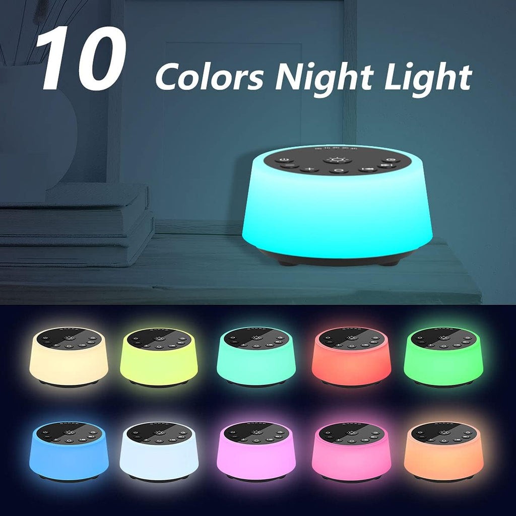 Sound Machines with 10 Colors Night Light 25 Soothing Sounds and Sleep White Noise Machine 32 Volume Levels 5 Timers Adjustable Brightness Memory Function for Adults Kids Baby - view 3
