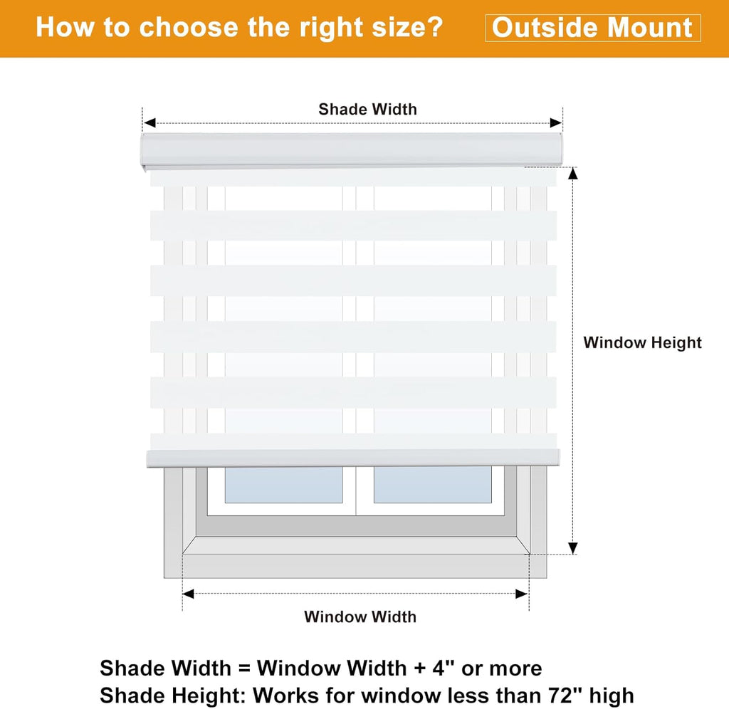 Cordless Zebra Blinds for Windows, Roller Shades for Windows (34.5" W x 64" H, White) Dual Layer Fabric for Day and Night,Room Darkening Shades for Home, Office, Bedroom and Living Room - view 8