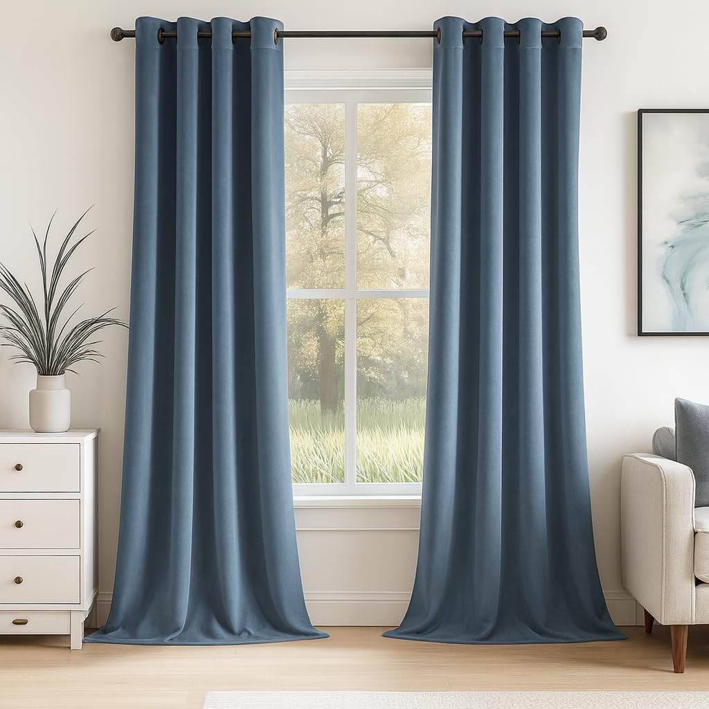 102 Inches Long Custom Blackout Velvet Curtains, Beige Cream Soundproofing Pleated Noise Cancelling Grommet Curtains,Viral Drapes 2 Panels for Living Room Bedroom - view 4