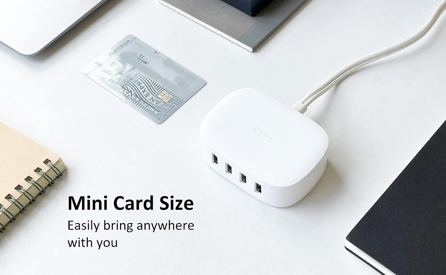 USB Charging Station 4 Port - USB Charger Block Multiple, Wall Charger Cable White 6ft Charging Hub for Multiple Devices (ULlisted) - view 3