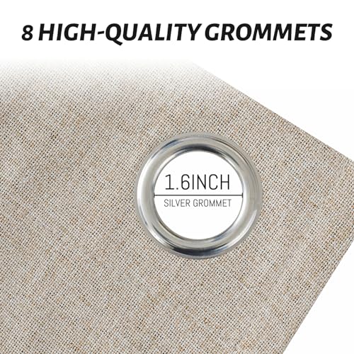 Natural Linen Textured Curtains 84 Inches Long for Living Room - view 4