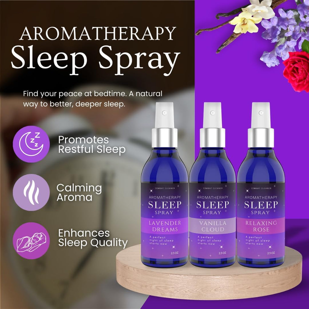 Pillow Sleep Spray Mist for Deep Sleep, Help Stress & Anxiety Relief Aid | Pillow Spray for Sleeping 3Pack, Calming Lavender, Vanilla, Rose Mist, Deep Sleep Bed Pillow Spray - view 2