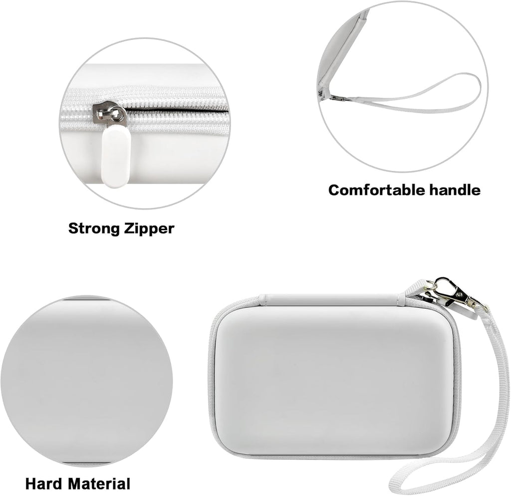 Hard case for 3-in-1 charging station | foldable charger station, hard shell case, with strap, mesh pocket, case only white - view 3