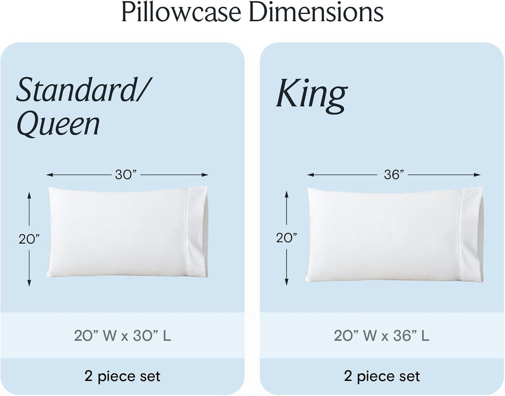 Pillow cases 2 pack - eco friendly wrinkle free cooling pillow cases with satin trim - machine washable hotel bedding silky soft - White Standard/Queen - view 4