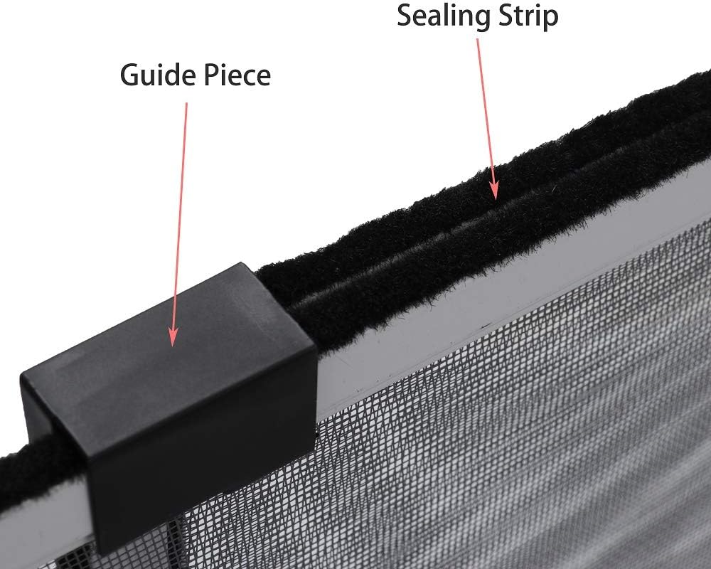 Window screen, fixed 19.68" height, fits window opening width 28" to 52", adjustable sliding screen insert, large, 2-pack - view 4